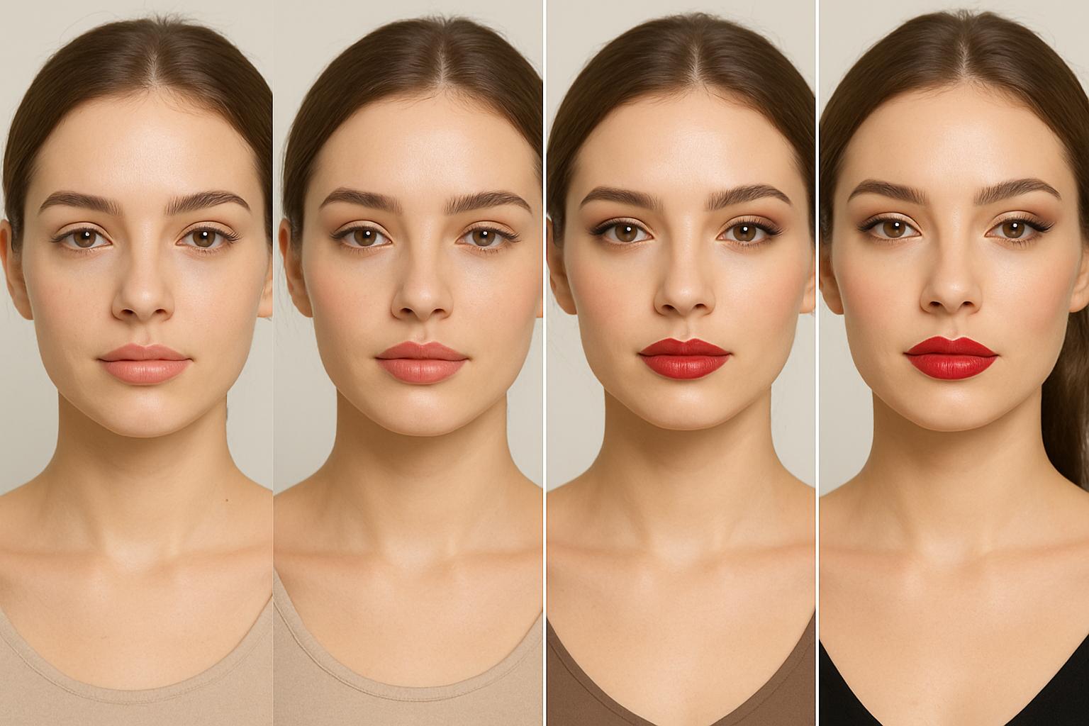 Jak dobrać kolor szminki do urody?. Przykładowe stylizacje: od naturalnego „no makeup” po wieczorowy glam Jak dobrać kolor szminki do urody?. Przykładowe stylizacje: od naturalnego „no makeup” po wieczorowy glam